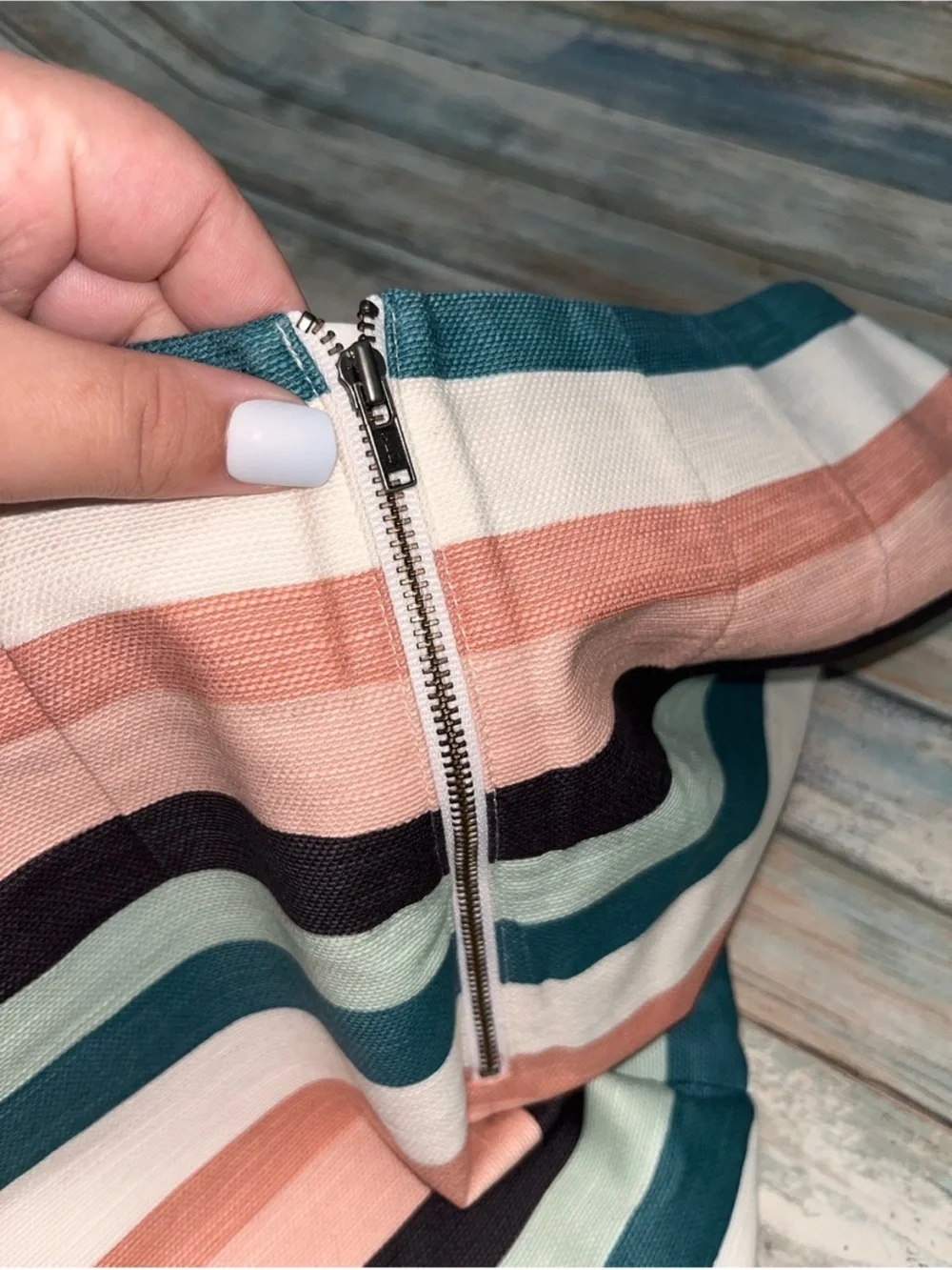 NWT LOFT Outlet Striped Cotton Mini Skirt Petite 4 Pink Green White